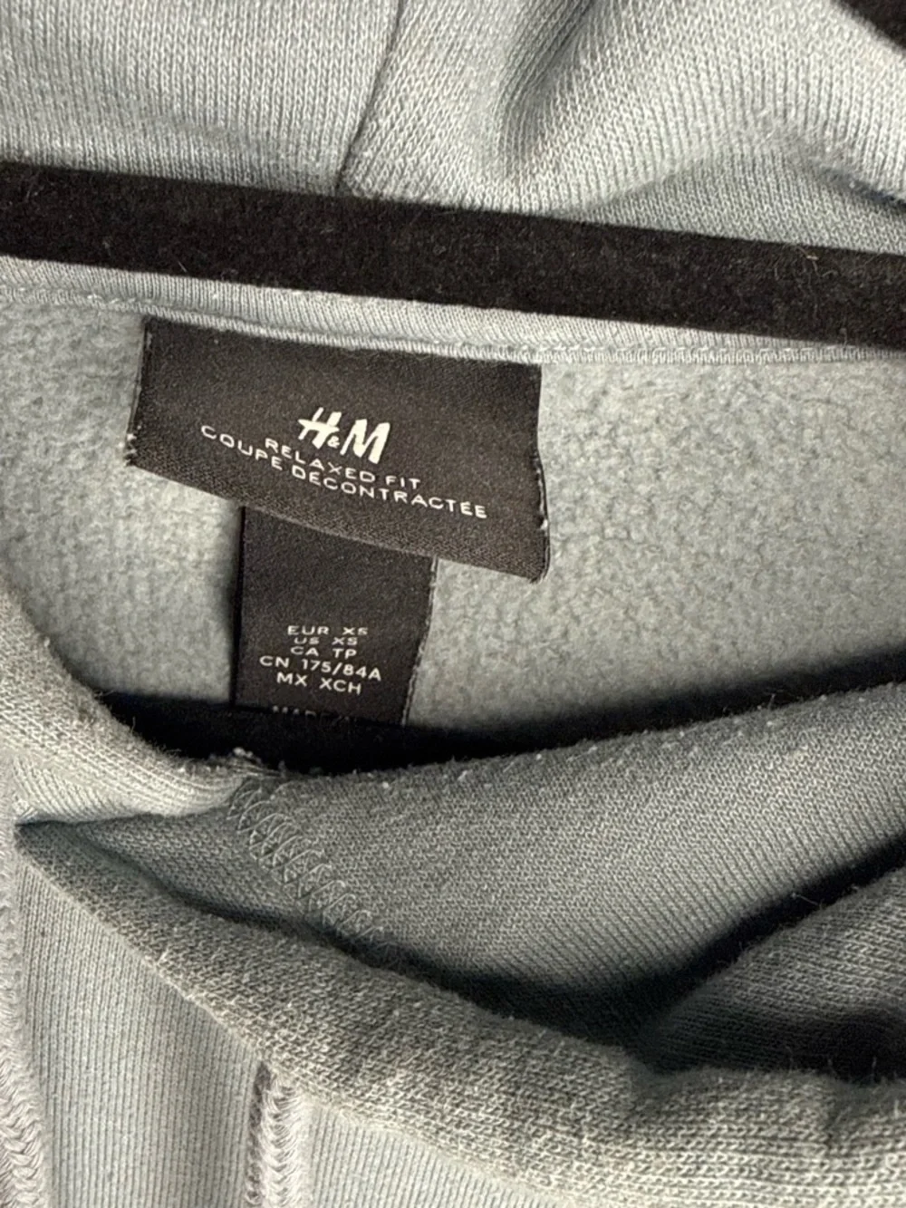 H&M Men's Slate Blue Hoodie with Kangaroo Pocket